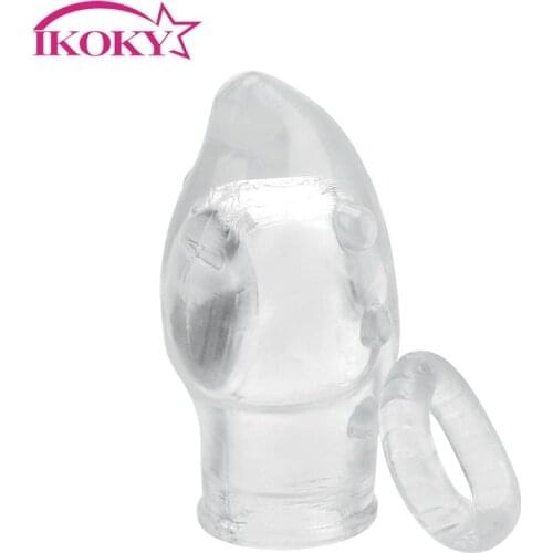 2 Piece/set Penis Ring Penis Extender Sleeve Set Foreskin Correction G Point Stimulate Penis Extension Sleeve