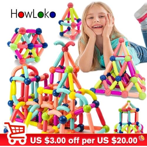 25-64Pcs Big Size Magnetic Stick Building Blocks game magnets children Set Kids Magnets for children Magnetic Toy Bricks