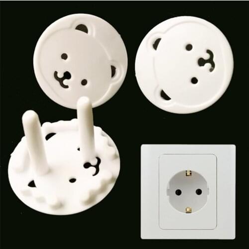 9pcs Bear EU Power Socket Electrical Outlet Baby Kids Child Safety Guard Protection Kids Sockets Cover Plugs Protector Cover