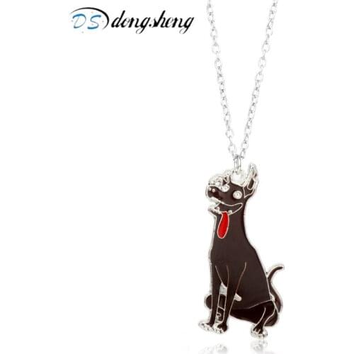 Dongsheng COCO Cosplay Accessories Brown Dog Dante Badge Pendant Necklaces Cosplay Accessory for Women Kid Gifts