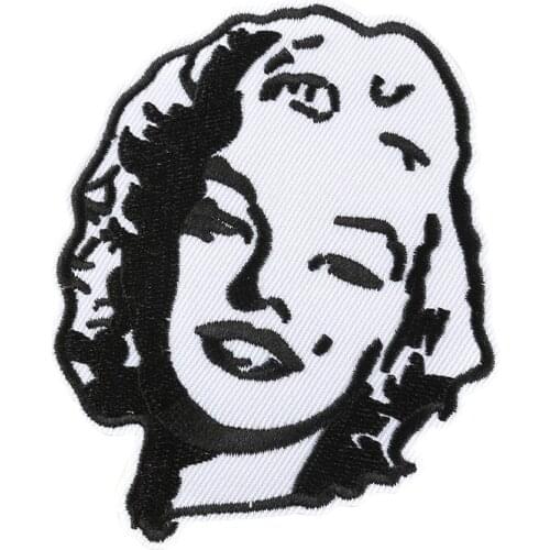 America Great Stars Sexy Women Marilyn Monroe Portrait Badges Iron on Embroidered Patch Clothes Appliques