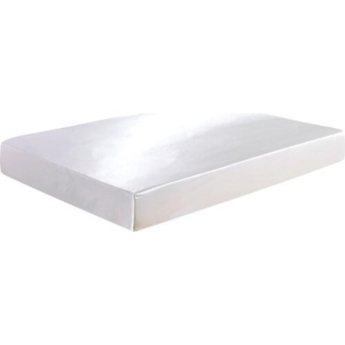 Satin Silky Fitted Sheet 1PC Solid Color Mattress ProtectorBand Drap Housse de Matela Single Twin Full Queen King