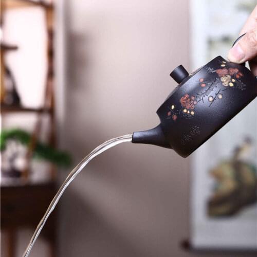 Authentic Yixing Teapot Famous Handmade Original Mine Purple Mud Tea Sesame Pot 230ml Chinese Yixing Teaware