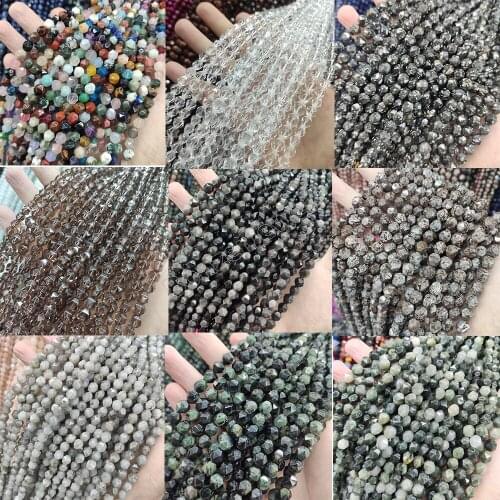 Natural Stone Genuine Jaspers Diamonds Cut Amethysts Crystals Star Faceted Beads For Diy Jewelry Making Gifts 6-10MM