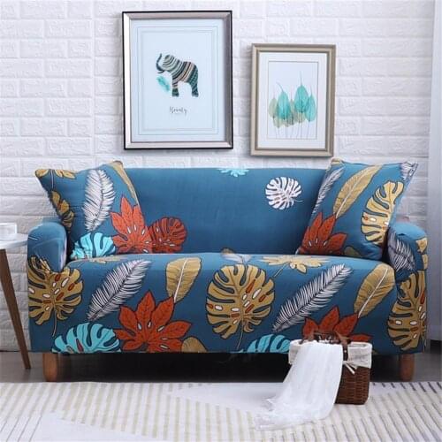 50 Style Tropical Leaves Print Sofa Cover Four Seasons Elastic Slip-resistant Tight Wrap Slipcover 1/2/3/4-seater