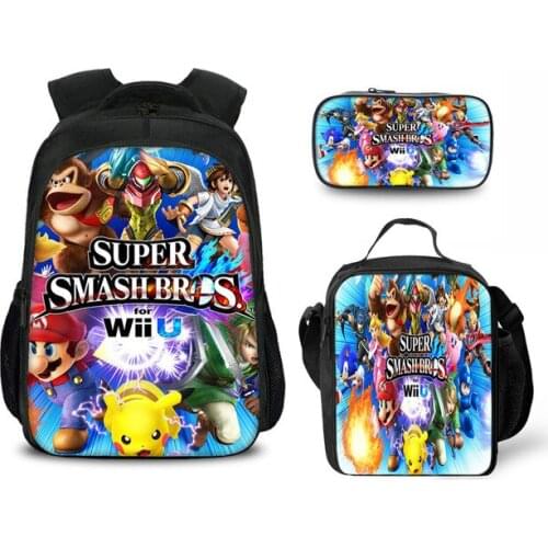Fashion Super Smash Bros Printing Bag Kids Backpack Mochila Escolar Children School Bags For Boys Girls Toddler School Backpacks