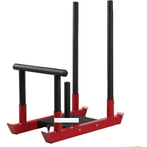 Fitness Push Rod Sled Load Resistance Weight Training Steel Sled Home Gym Burst Strength Power Training Bulk Building Equipment