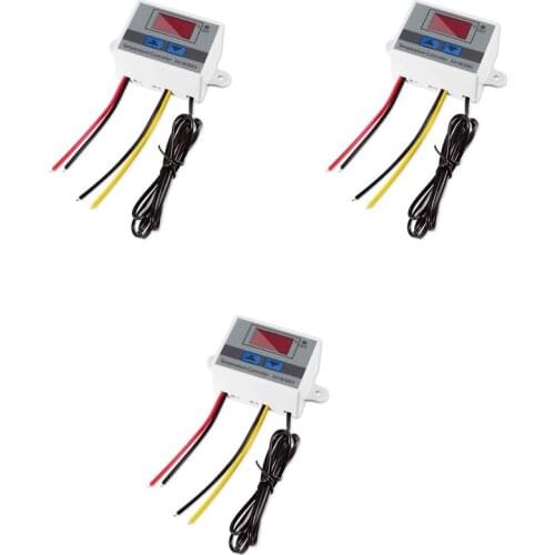 GTBL 3Pcs AC110V-220V 10A Digital LED Temperature Controller Thermostat Control Switch Probe XH-W3001