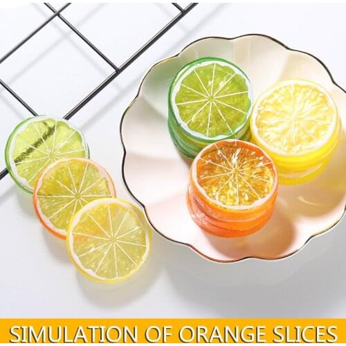10set 5CM Artificial Lemon Slice Garnish for Home Supplies Artificial Plastic Fruit Home Decor Scenes Props