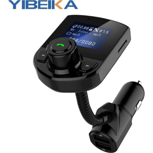 Kit de transmisor FM para coche YIBEIKA 3.1A cargador de coche Puerto USB AUX Audio Radio pantalla LCD reproductor Mp3