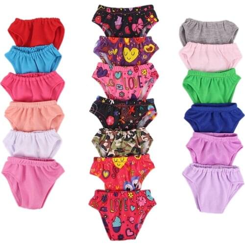 Doll 15 Styles Color Pattern Panties For 18-Inch American & 43 Cm Born Baby Our Generation, Birthday Girls Toy Gift