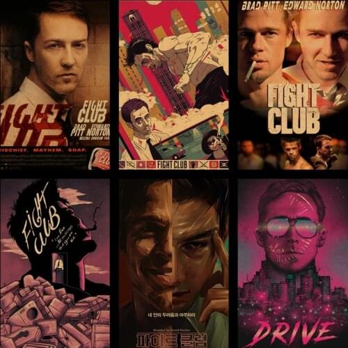 Buy three to send one Classic movie poster Fight Club Posters vintage Kraft poster Pinturas decorativa Cafe decoration poster