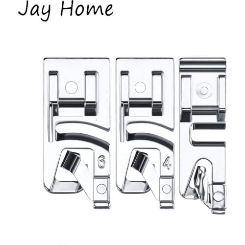 3 Sizes Rolled Hem Sewing Machine Presser Foot for All Low Shank Snap-On Sewing Machine DIY Sewing Accessories 3mm 4mm 6mm