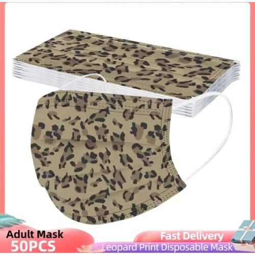 10/50/100pcs Mascarillas Desechables Adult Three-layer Disposable Dust-proof Leopard Print Mask Masque Halloween Mask Cosplay