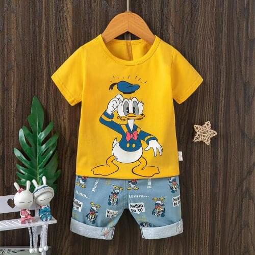 Cute cartoon Children pyjamas Pure Cotton Kids Clothes Elsa For Girls Pjs Mickey Cars Baby Boy Pajama Anime Clothing Sets Summer
