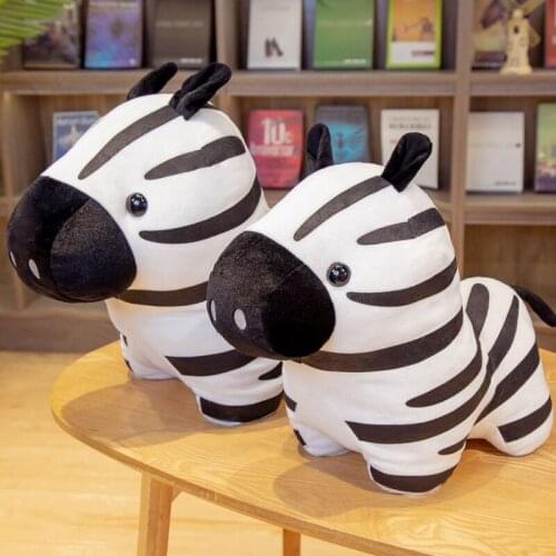 1PC 45/55cm Soft Stuffed Zebra Plush Toys Pillow Cartoon Animals Zebra Kawaii Horse Toys Doll For Children Christmas Present