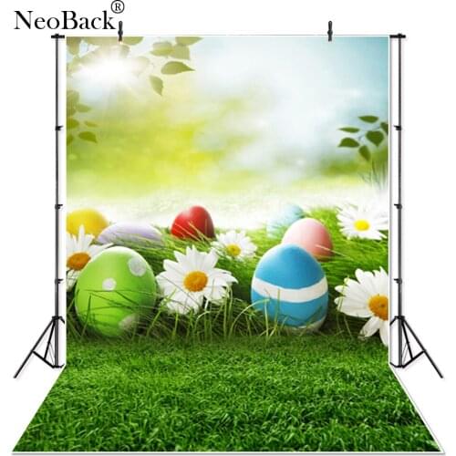 NeoBack Spring Easter Party Bunny Eggs Nest Flower Baby Photocall Photo Backgrounds Children Kids Studio Photographic Backdrops