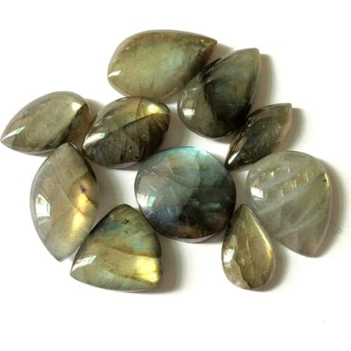 Wholesale mixed 5pcs/lot Natural Flash Labradorite Bead Pendant Cabochon,Healing Gem Stone,Size 20-30mm