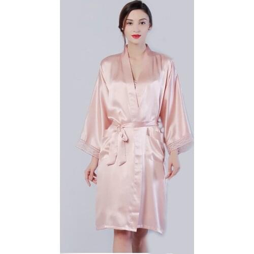 Natural Real Silk Pajamas Women Pure Silk Robe Set 100% Mulberry Silk Nightgown Bedgown Sleepwear 16m/m