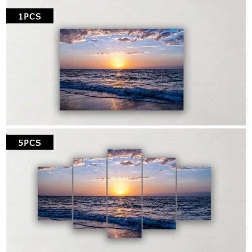 Beach During Sunse Poster Landscape Art Picture HD Prints Home Decor Wall Canvas Painting Decoration For Living Room