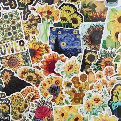 20Set BH1481 Blinghero 45pcs/set Sunflower Style Cute Cartoon Stickers Laptop Guitar Luggage Fridge Waterproof Sticker Decal