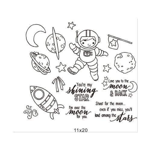 Astronaut Transparent Clear Stamp for DIY scrapbooking seal Card Making C595