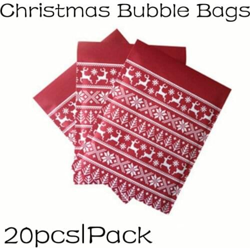 20pcs Christmas Series Pack Bags Self Seal Mailing Paper Envelope Poly Bubble Mailer Padded Bubble Christmas Gift Protection Bag