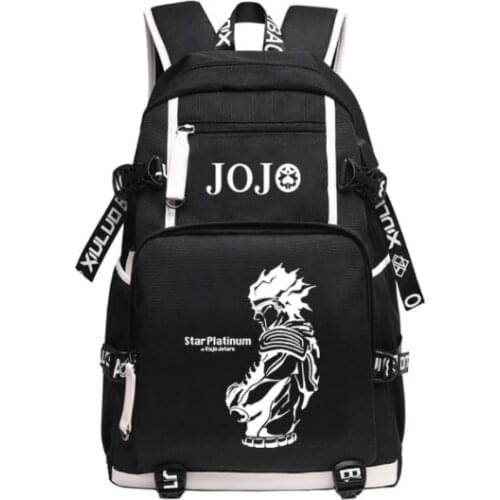 JoJos Bizarre Adventure Large School Backpack Anime KILLER QUEEN DIO Bookbag Oxford Travel Bagpack Cartoon USB Laptop Rugzak