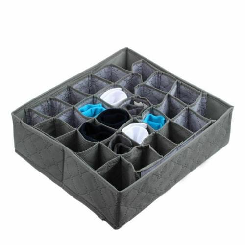 Fordable 30 Cells Bamboo Charcoal Ties Socks Drawer Closet Organizer Drawer Organizers Storage Box Gary