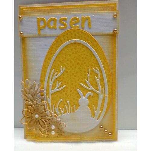 Easter Eggs Frame Shape Metal Cutting Dies Stencil Scrapbook Album Embossing For Gift Card Making Handcrafts Decor