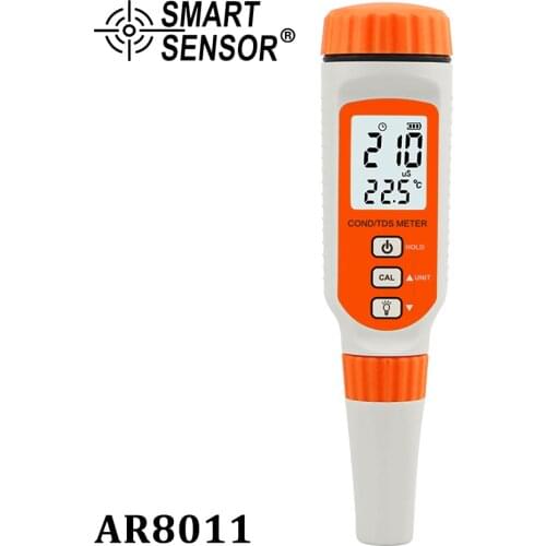 SMART SENSOR Water Quality Analyzer Conductivity Monitor Digital LCD Backlight EC TDS TEMP Meter Aquarium Measurement