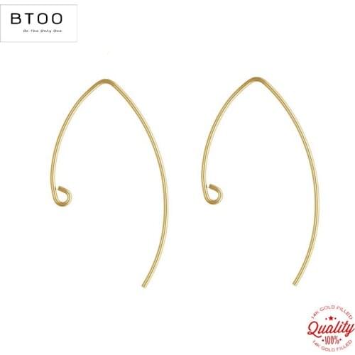 Real 14K Gold Filled Sparkle V Shape Ear Wire .030" (.76mm) Gold Ear Wire for Jewelry Making Handmde DIY Earrings Accessories
