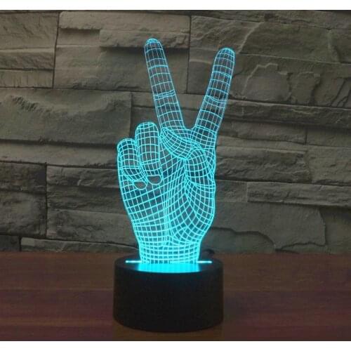 2017 foreign trade new victory 3D seven color touch charging, LED visual gift atmosphere lamp 2889