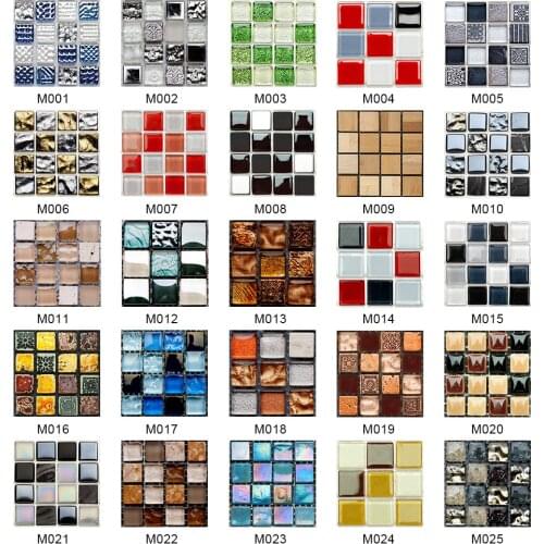10pcs Waterproof PVC Tile Self-Adhesive Stickers for Wall Floor Bathroom Wallpapers DIY Bedroom TV Backdrop Home Decor