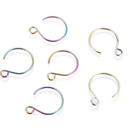 200pcs Vacuum Plating 304 Stainless Steel Ear Wire Earring Hooks Findings for DIY Jewellery Making Findings Accessories F80