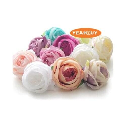 50PCS 10CM Vintage Rose flower Head Artificial Flower Wall Accessories Simulation Wedding Supplies Home Accessories YXF21
