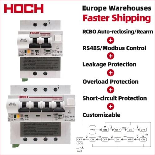 HOCH ZJSBL7 Auto Recloser Rearm Circuit Breaker With RS485 Modbus Function Remote Control RCBO Switch Factory Free Shipping