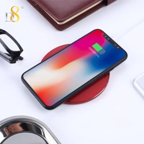 D8 Qi Wireless Charger 10W Solid Universal Fast Charging Pad For iPhone X 8 Plus Ultra Thin 8mm Charging Pad For Samsung