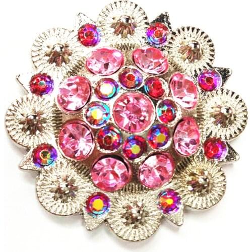 Carft Item Western Concho with Screw Metal Flower Rhinestone Concho for Belt