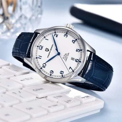 PAGANI DESIGN Luxury NH35A White Mechanical Watches Fashion Business Pilot Watch Stainless Steel Automatic 200M Waterproof Watch