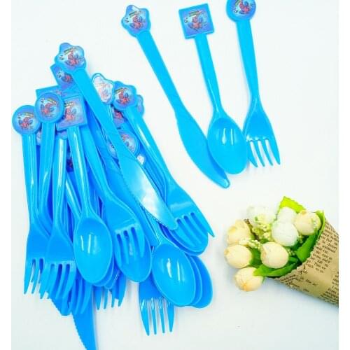 Spiderman Party Decoratio Cartoon Theme Party Favors Plastic Knives/Forks/Spoons Kids Superhero Birthday Baby Shower Decoration
