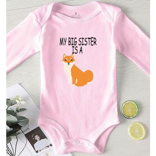 Children Jumpsuits Newborn Girl Outfit Cotton Toddler Winter Costume Printing Big Sister Baby Clothes Bodysuit for Babies