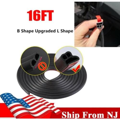Ship From USA 5M Type L Rubber Universal Sound Insulation Sealing Strip Car Door Seal Soundproof Shape BD Seal Car Door Rubber