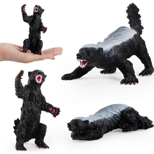 One Piece Simulated Animals Action Figure Toys Gift for Children Honey Badger Skunks Model Wide Life Models Kids Toy Figures