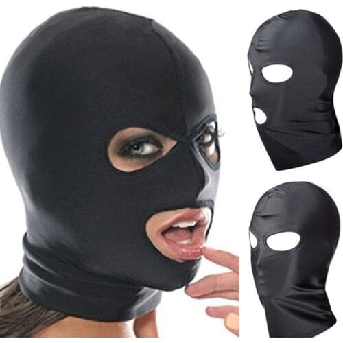 Fetish Mask Hood Sexy Toys Open Mouth Eye Bondage Party Mask Cosplay Slave Punish Headgear Adult Game BDSM Bondage Set