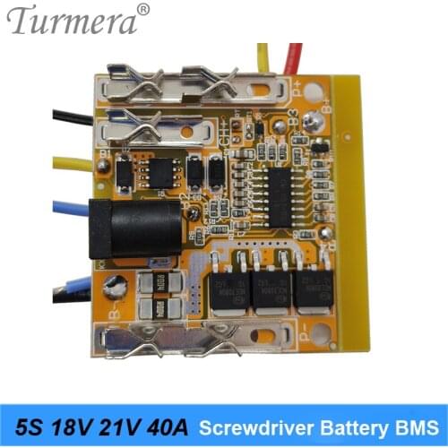 5S 18V 21V 40A BMS Lithium Battery Board with Balance for 21V 18V Screwdriver Shurik and Vacuum Cleaner Battery Pack Use Turmera