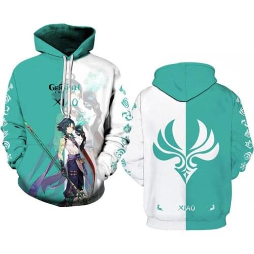 Genshin Anime KELI Second Element New Printing Jacket With Hat Hoodie Loose Color Contrast Trend Casual Men Miss Couple Pullover