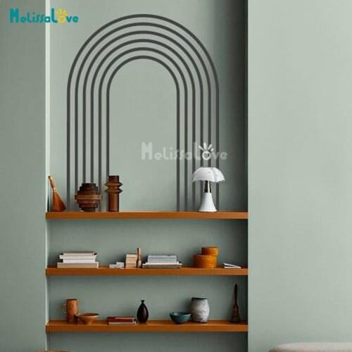 Geometric Boho Arch In Stripes Decal Kitchen Living Room Bedroom Home Decor Removable Vinyl Wall Sticker BD766
