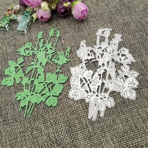 H55A Flower with Leaves Carbon Steel Cutting Dies DIY Scrapbooking Photo Album Cards