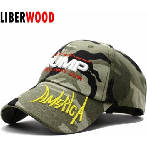 LIBERWOOD Donald Trump 2020 Hat KEEP AMERICA GREAT Cap MAGA CAMO camouflage Baseball Hat USA cap Men women dad hat Support TRUMP